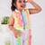 Multicolor printed faux polyester co ord set