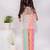 Multicolor printed organza  three piece co ord set