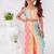 Multicolor printed faux polyester co ord set