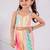 Multicolor printed faux polyester co ord set