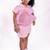 Pink embroidered cotton co ord set