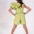 Green plain blended cotton co ord set