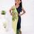Green and blue embroidered blended cotton jumpsuit