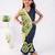 Green and blue embroidered blended cotton jumpsuit
