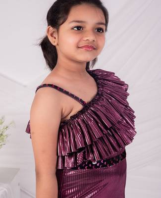 Purple plain net jumpsuit 3