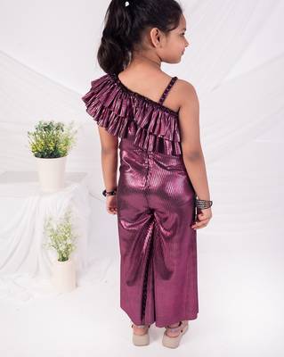 Purple plain net dress 2