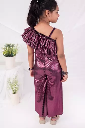 Purple plain net dress