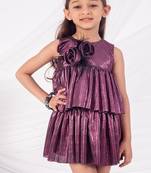 Purple plain net dress