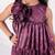 Purple plain net dress