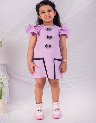 Purple plain crepe dress 1