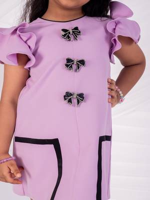 Purple plain crepe dress 2