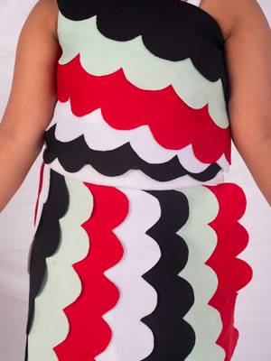 Multicolor plain faux polyester co ord set 2