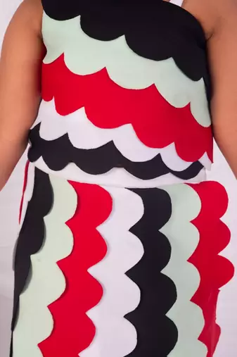 Multicolor plain faux polyester co ord set