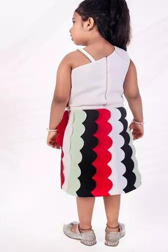 Multicolor plain faux polyester co ord set
