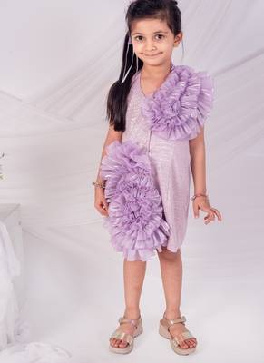 Purple embroidered organza dress 1