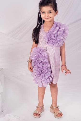 Purple embroidered organza dress
