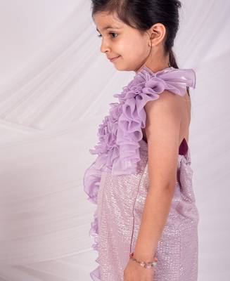 Purple embroidered organza dress 3