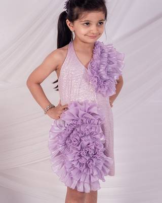 Purple embroidered organza dress 4