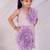 Purple embroidered organza dress
