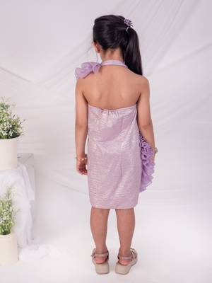 Purple embroidered organza dress 5