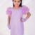 Purple plain net dress