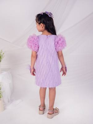 Purple plain net dress 2