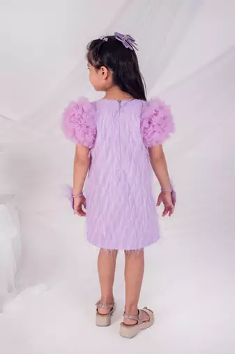Purple plain net dress