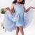 Blue embroidered organza dress