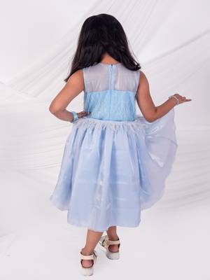 Blue embroidered organza dress 2