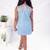 Blue embroidered organza dress