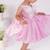 Pink embroidered satin dress