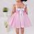 Pink embroidered satin dress