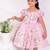 Pink embroidered satin dress