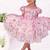 Pink embroidered satin dress