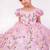 Pink embroidered satin dress