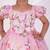 Pink embroidered satin dress