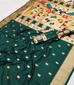 Green Color Maharastrian Paithani Silk Saree