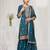 Teal silk semi stitched wedding suits