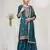 Teal silk Embroidered Salwar suit-Full Stitched Free size