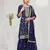 Navy blue silk Embroidered Salwar suit-Full Stitched Free size