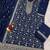 Navy blue silk semi stitched wedding suits