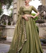 Fendi Fabric Chaniya Choli with Sequins and Thread Embroidery & Designer Belt