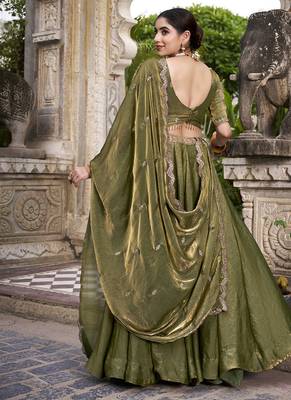 Fendi Fabric Chaniya Choli with Sequins and Thread Embroidery & Designer Belt 4