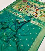 Light Green Color Maharastrian Paithani Silk Saree