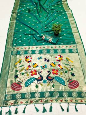 Light Green Color Maharastrian Paithani Silk Saree 2