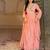 Elegant peach georgette embroidered gown with dupatta and blouse