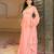 Elegant peach georgette embroidered gown with dupatta and blouse