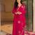 Elegant rani pink georgette gown with dupatta and embroidery work