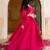 Elegant rani pink georgette gown with dupatta and embroidery work