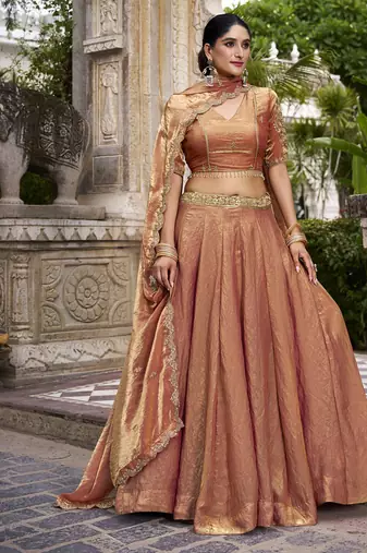 Fendi Fabric Chaniya Choli with Sequins and Thread Embroidery & Designer Belt